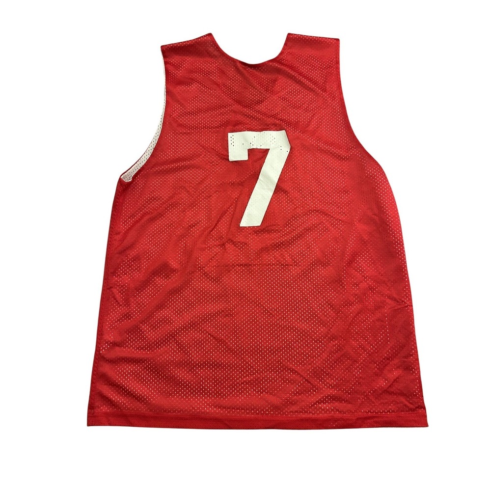 Alleson Athletic Basketball Jersey Mens L Red Excellent Reversible Mesh Number 7